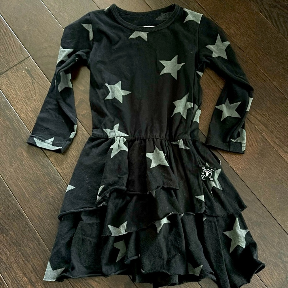 Starry Black and Gray Kids Dress